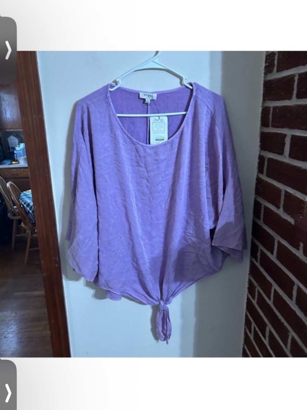 NWT Umgee Size Large Oversized Lavender Tie Waist Blouse